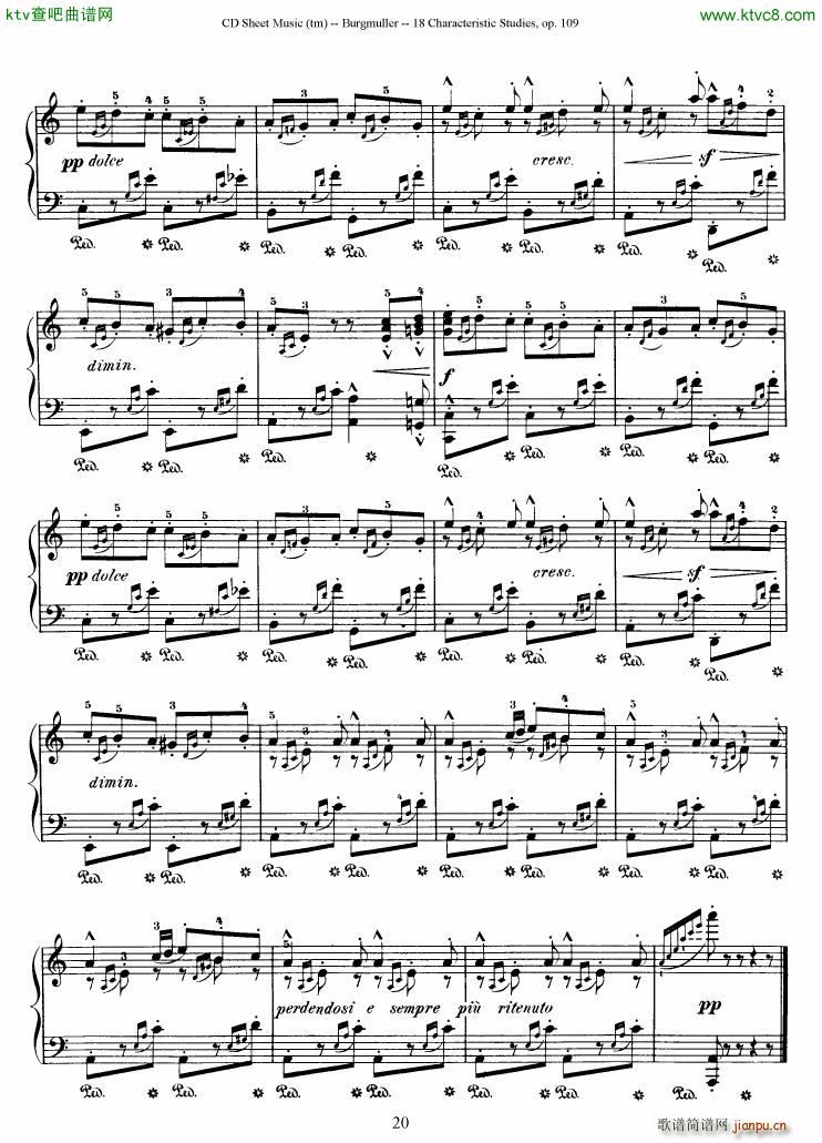 Burgmuller 18 characteristic studies op109(V)20
