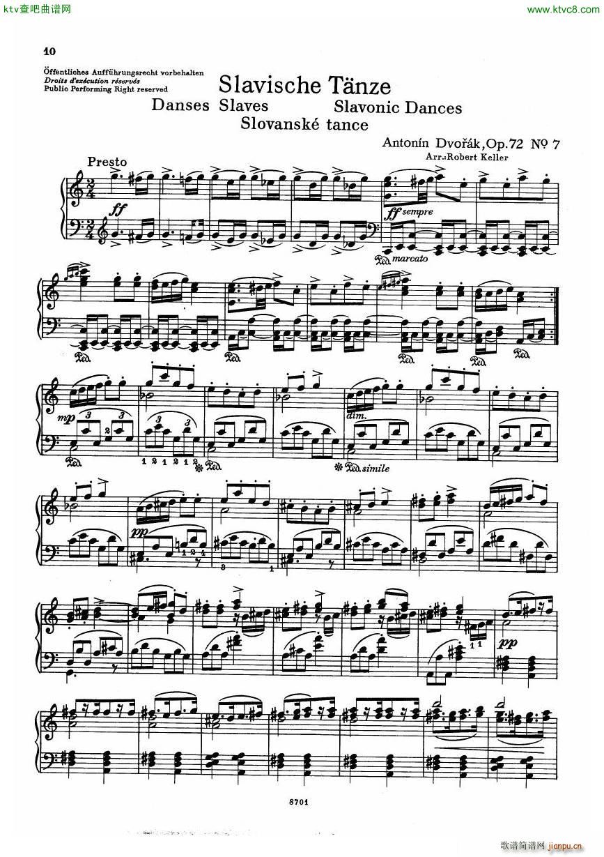 Dvorak Arr Keller Slavonic Dances Op72 Book2(V)9