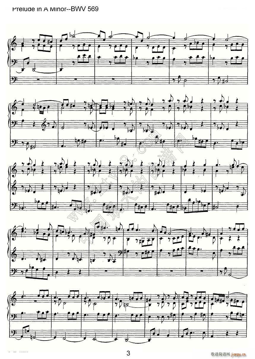 Prelude in A Minor BWV 569 L(fng)V(ʮּ)3