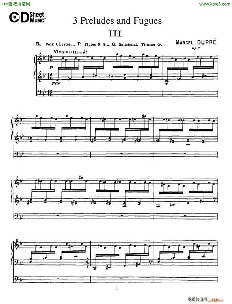 Dupr Prelude Fugue in G minor Op 7 No 3(V)1