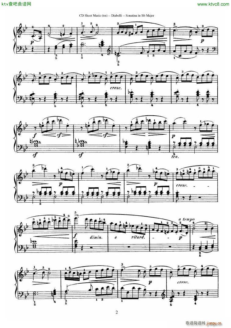 Diabelli Sonatinas Op 168 No 1 7 34P(V)14