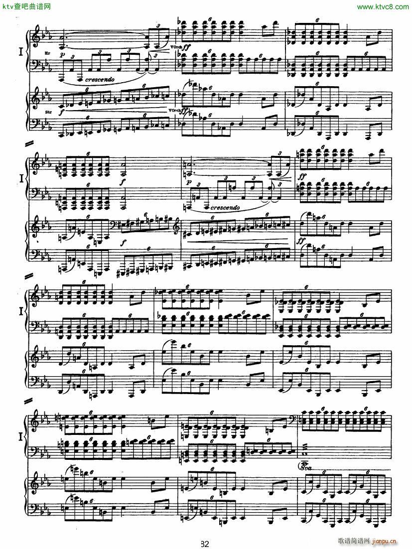 Bruckner Symphony No 4 4 hands arr (V)31