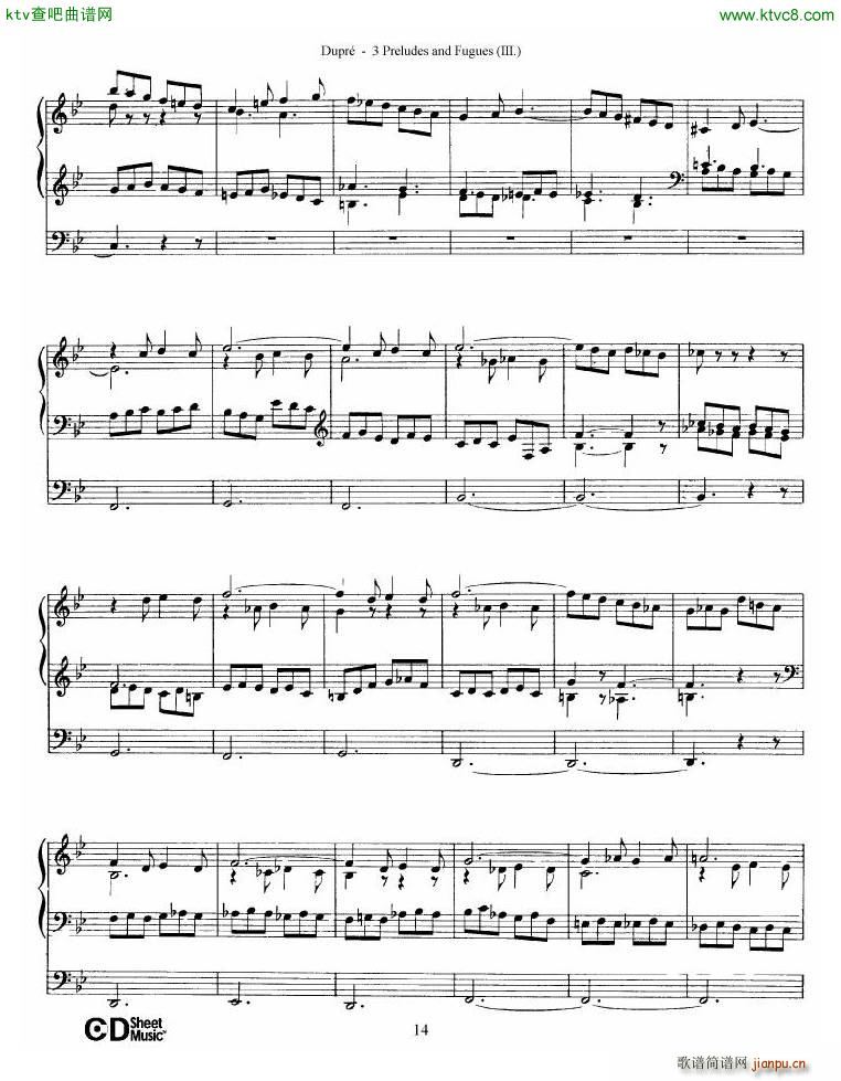 Dupr Prelude Fugue in G minor Op 7 No 3(V)14
