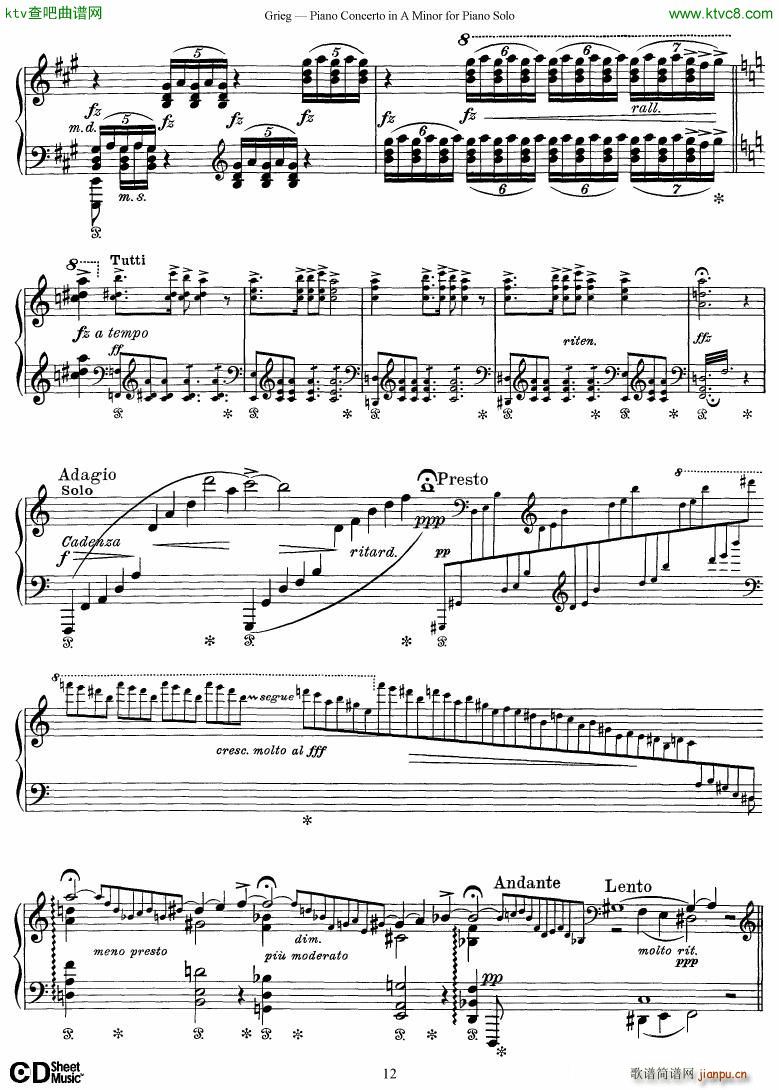 Grieg Piano Concerto solo arr 2 byGrieg(V)12