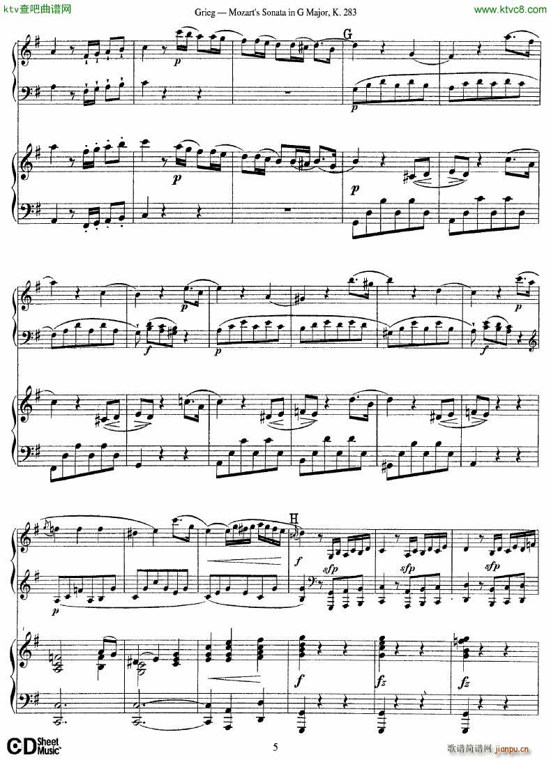 Grieg Sonata K 582 Mozart 2nd Piano Grieg(V)5