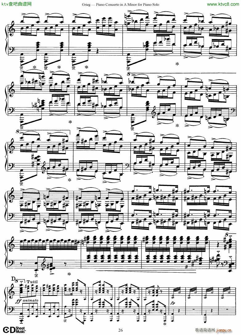 Grieg Piano Concerto solo arr 2 byGrieg(V)26