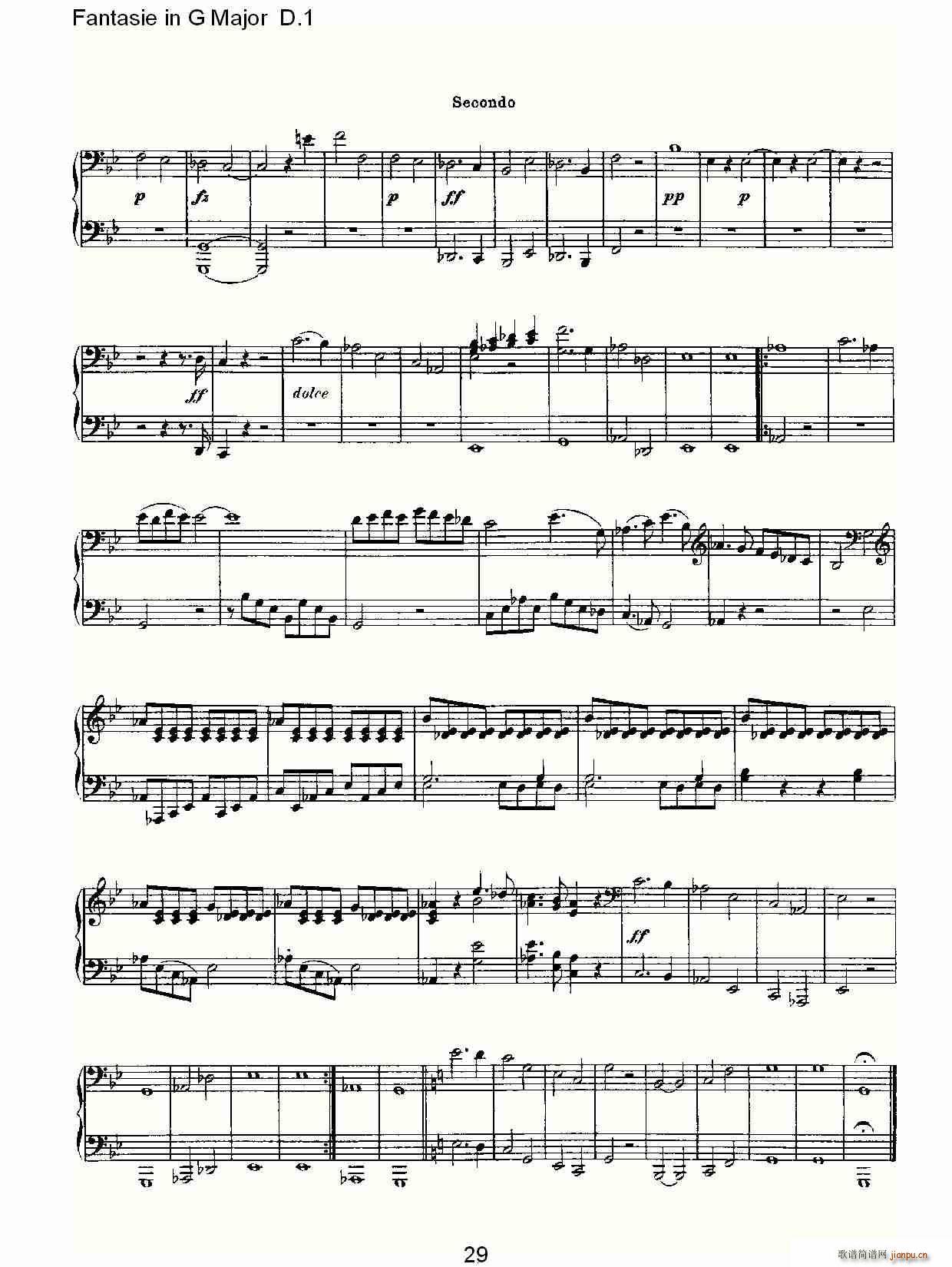Fantasie in G Major D.1(ʮּ)29