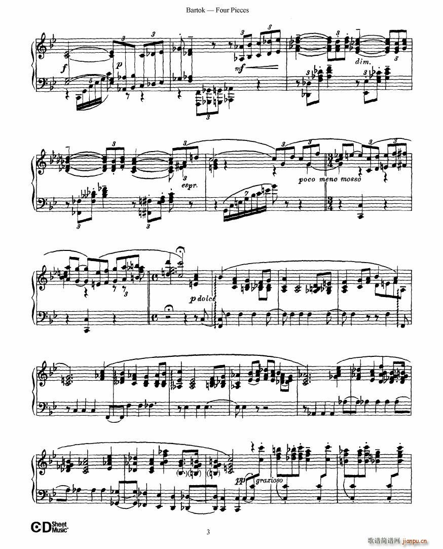 Bartok DD 71 Four Piano Pieces(V)3