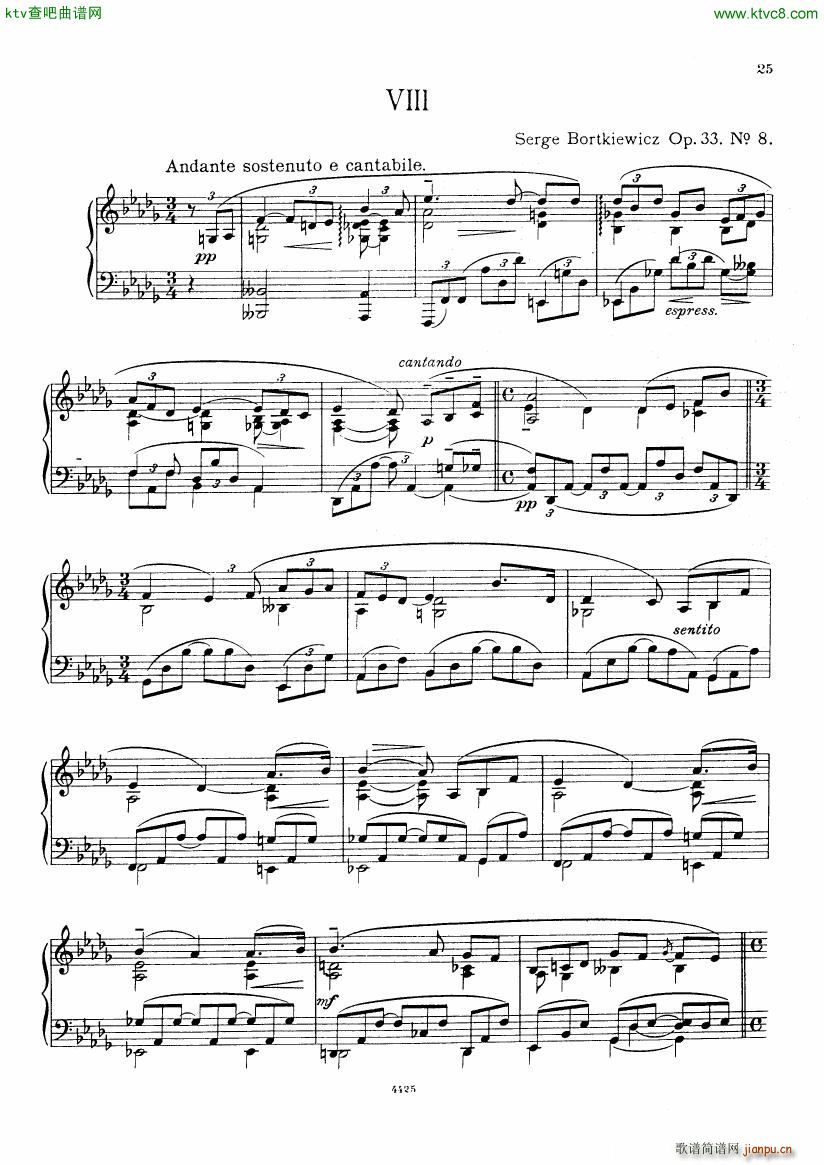 Bortkiewicz 10 Preludes Op 33(V)25