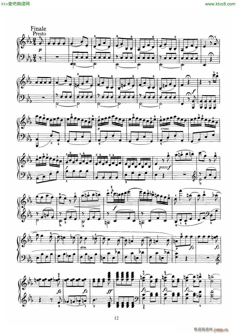 Piano Sonata No 52 in Eb(V)12