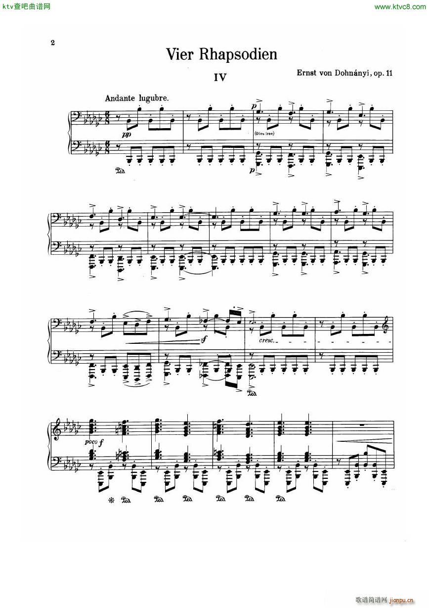 Dohnnyi op 11 Four Rhapsodies(V)40