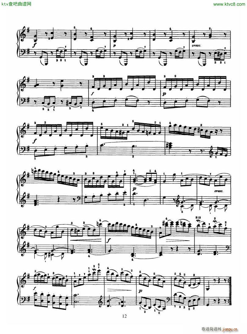 Haydn Piano Sonata No 39 In G(V)12