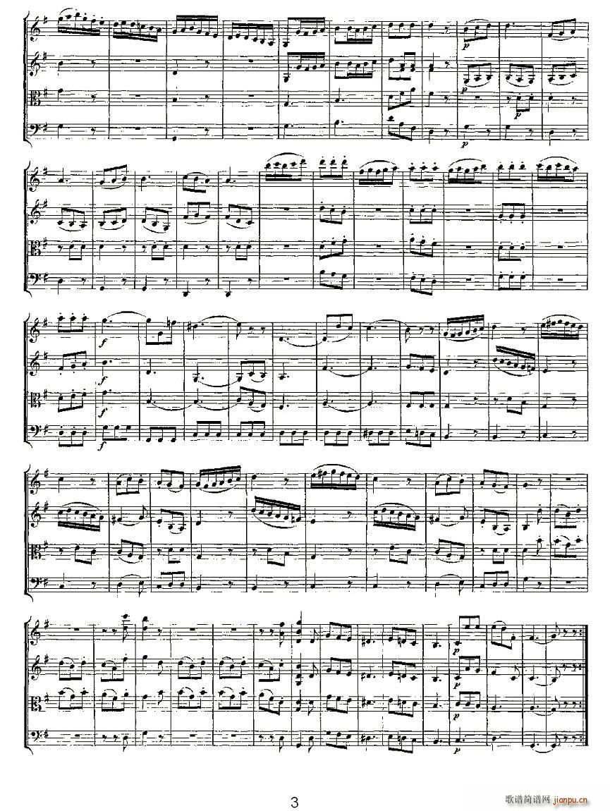 Quartet No 3 in G Major K 156 G{(dio)Ҙ(V)3