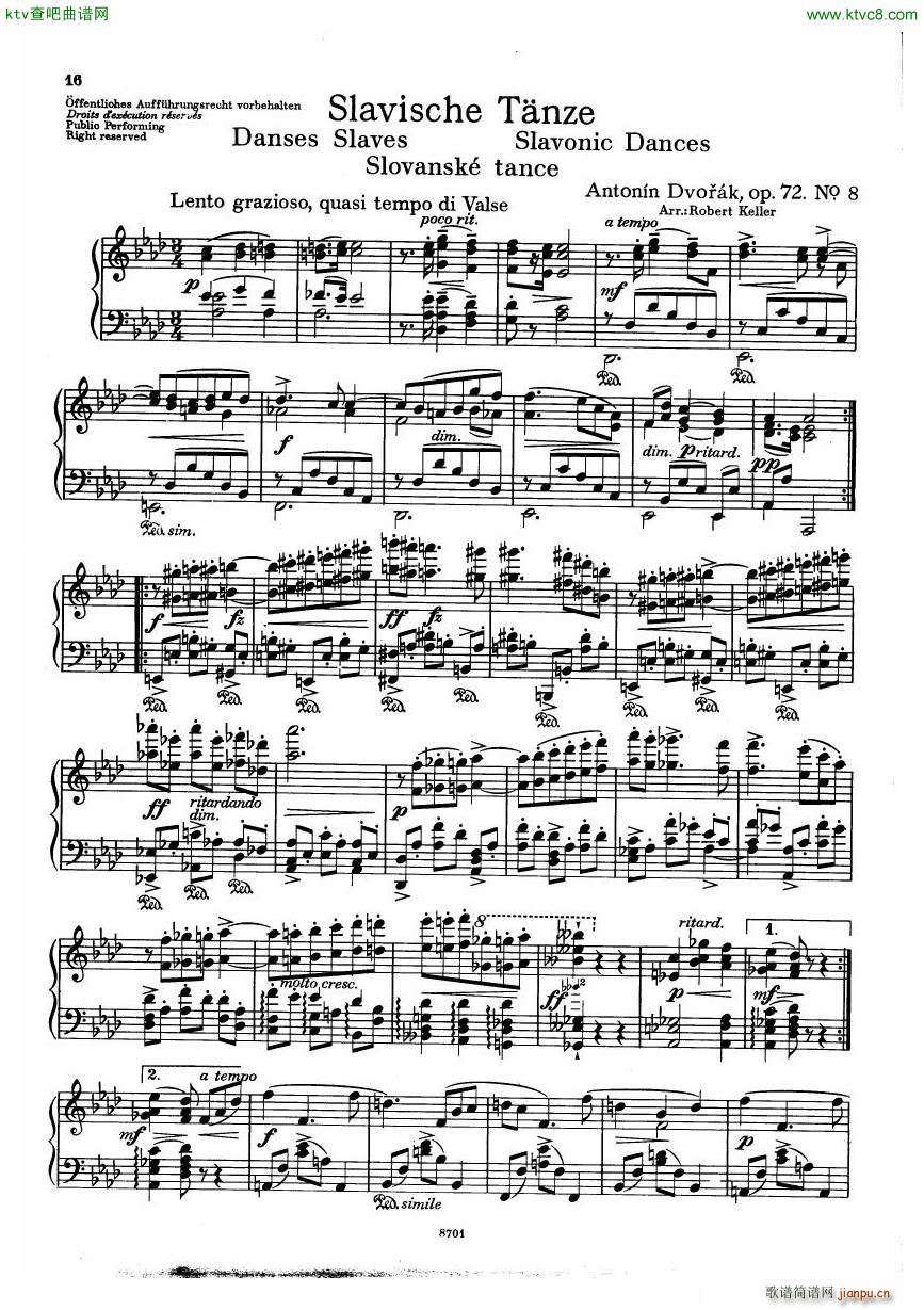 Dvorak Arr Keller Slavonic Dances Op72 Book2(V)15