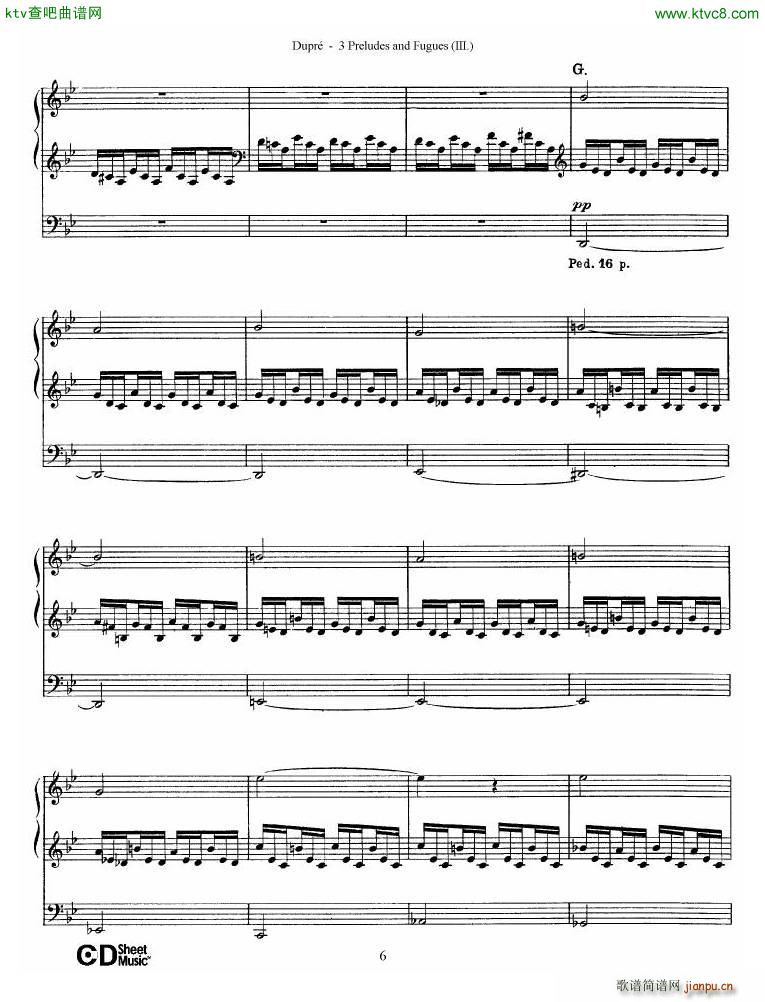 Dupr Prelude Fugue in G minor Op 7 No 3(V)6