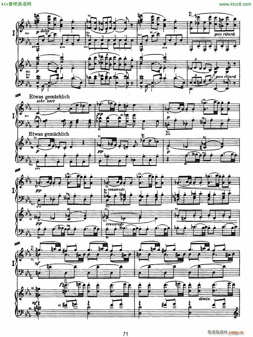 Bruckner Symphony No 4 4 hands arr (V)20