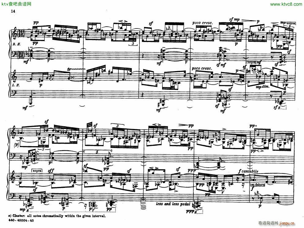 Bolcom 12 etudes for piano(V)14