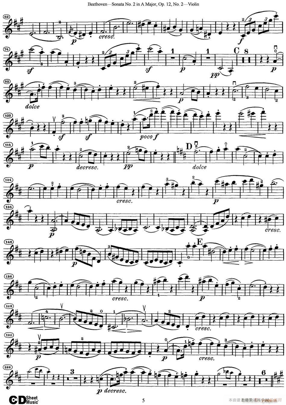 Violin Sonata No 2 in A Major Op 12 No 2(СV)5