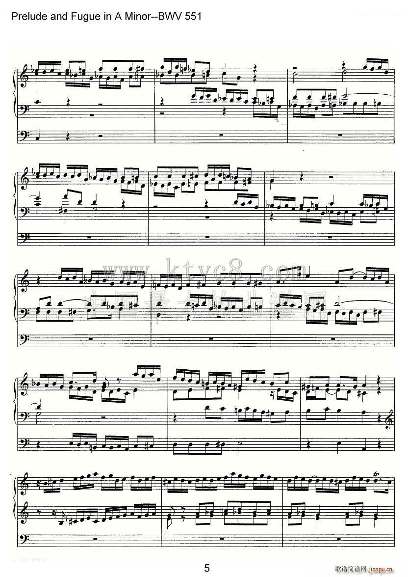 Prelude and Fugue in A Minor BWV 551 L(fng)V(ʮּ)5