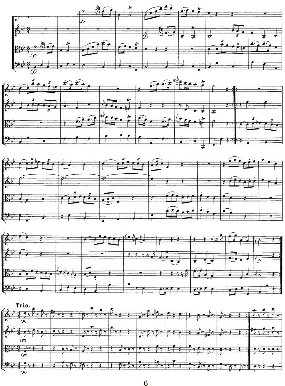Mozart Quartet No 12 in Bb Major K 172(V)6
