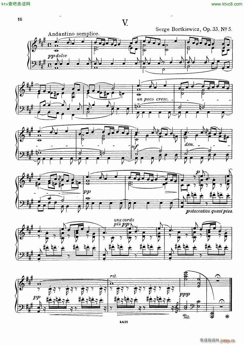 Bortkiewicz 10 Preludes Op 33(V)16