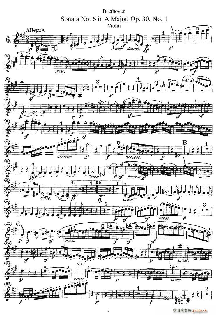 Sonata No.6 in A MajorOp.30No.1(СV)1