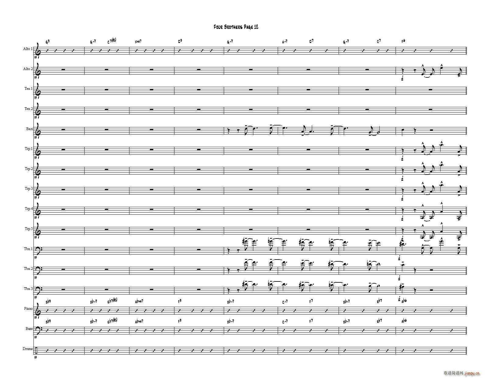 Four Brothers Big Band score(V)12