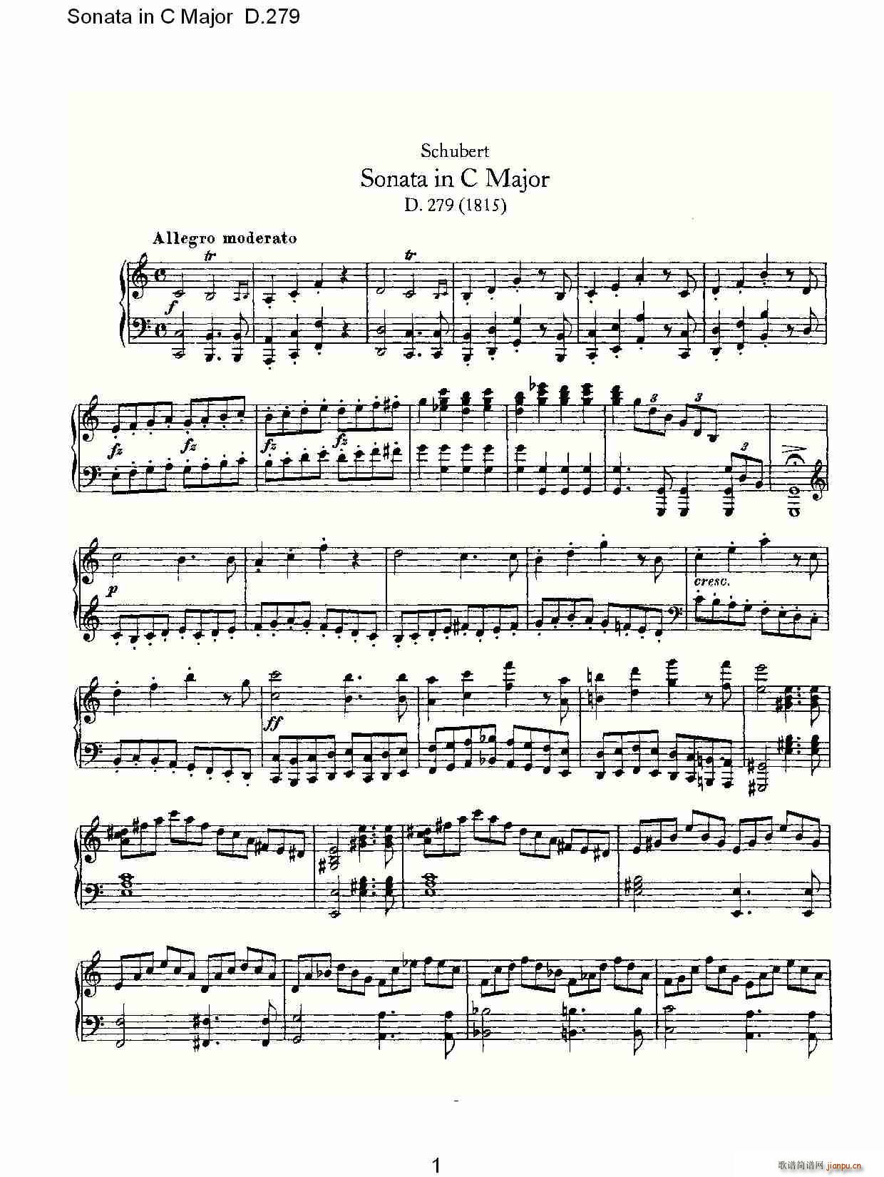 Sonata in C Major D.279(ʮּ)1