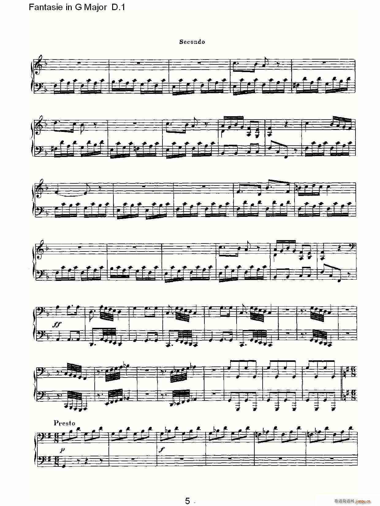 Fantasie in G Major D.1(ʮּ)5
