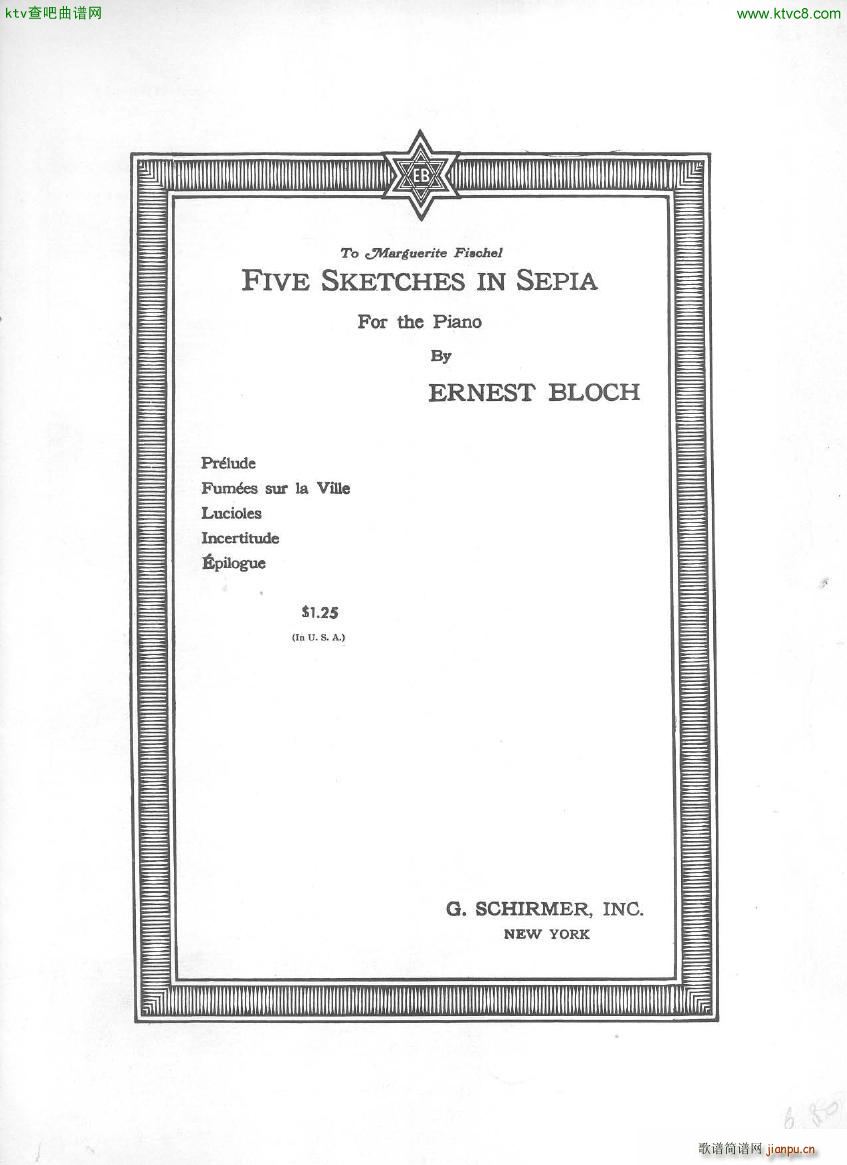 Bloch Five Sketches in Sepia(V)1