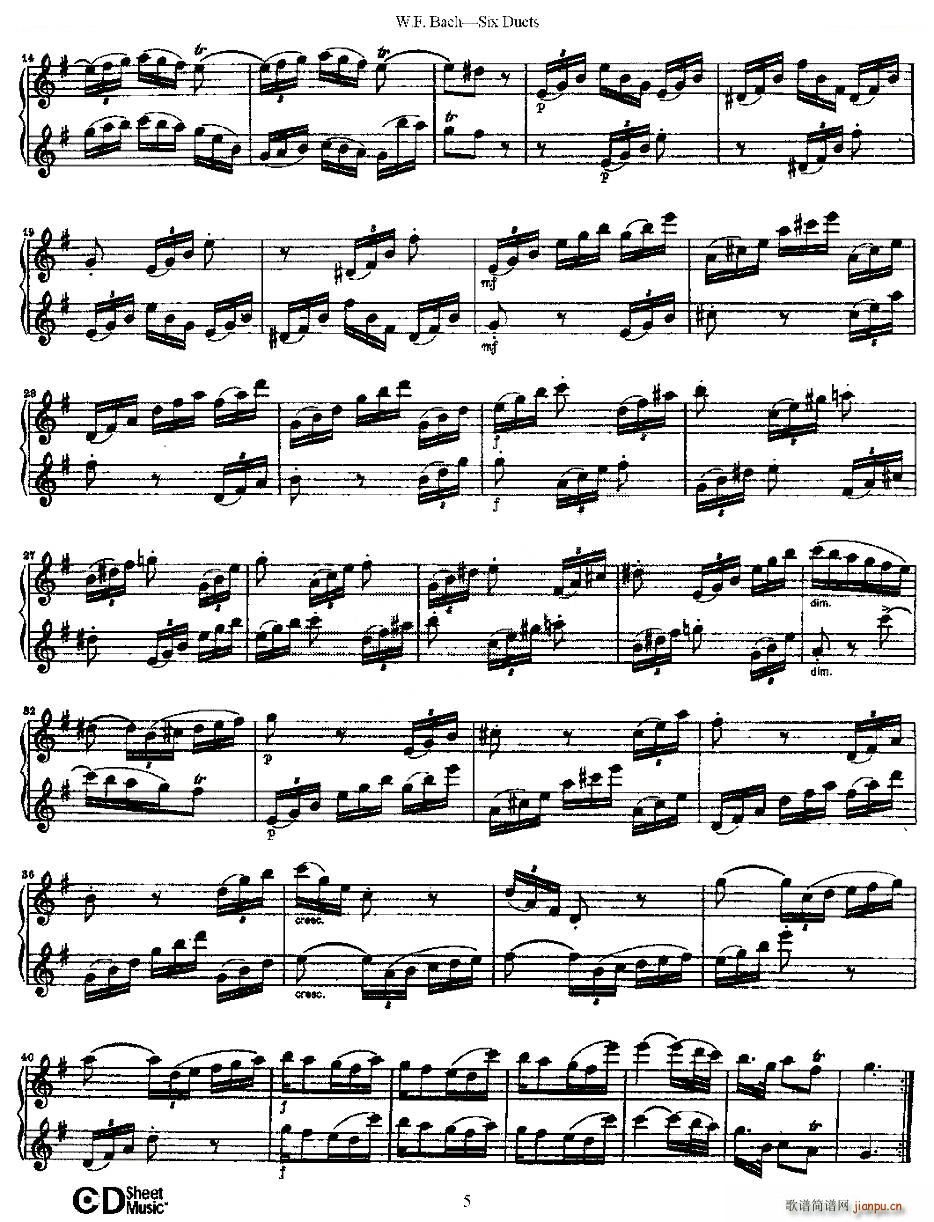 Six Duets ֮һ ׶ྚ(x) ~(V)5