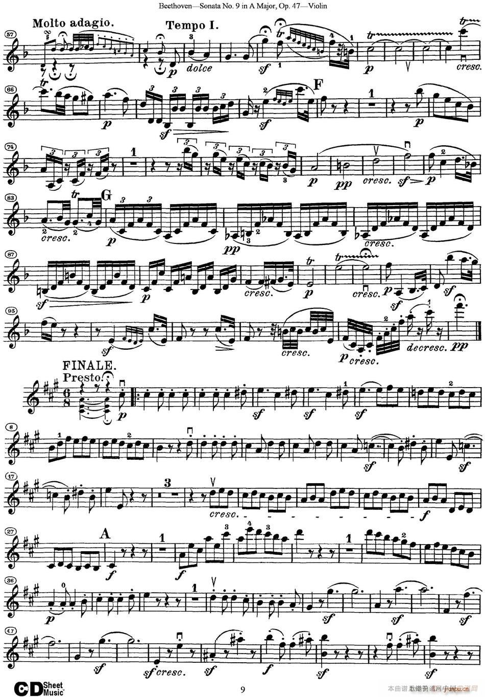 Violin Sonata No 9 in A Major Op 47(СV)9