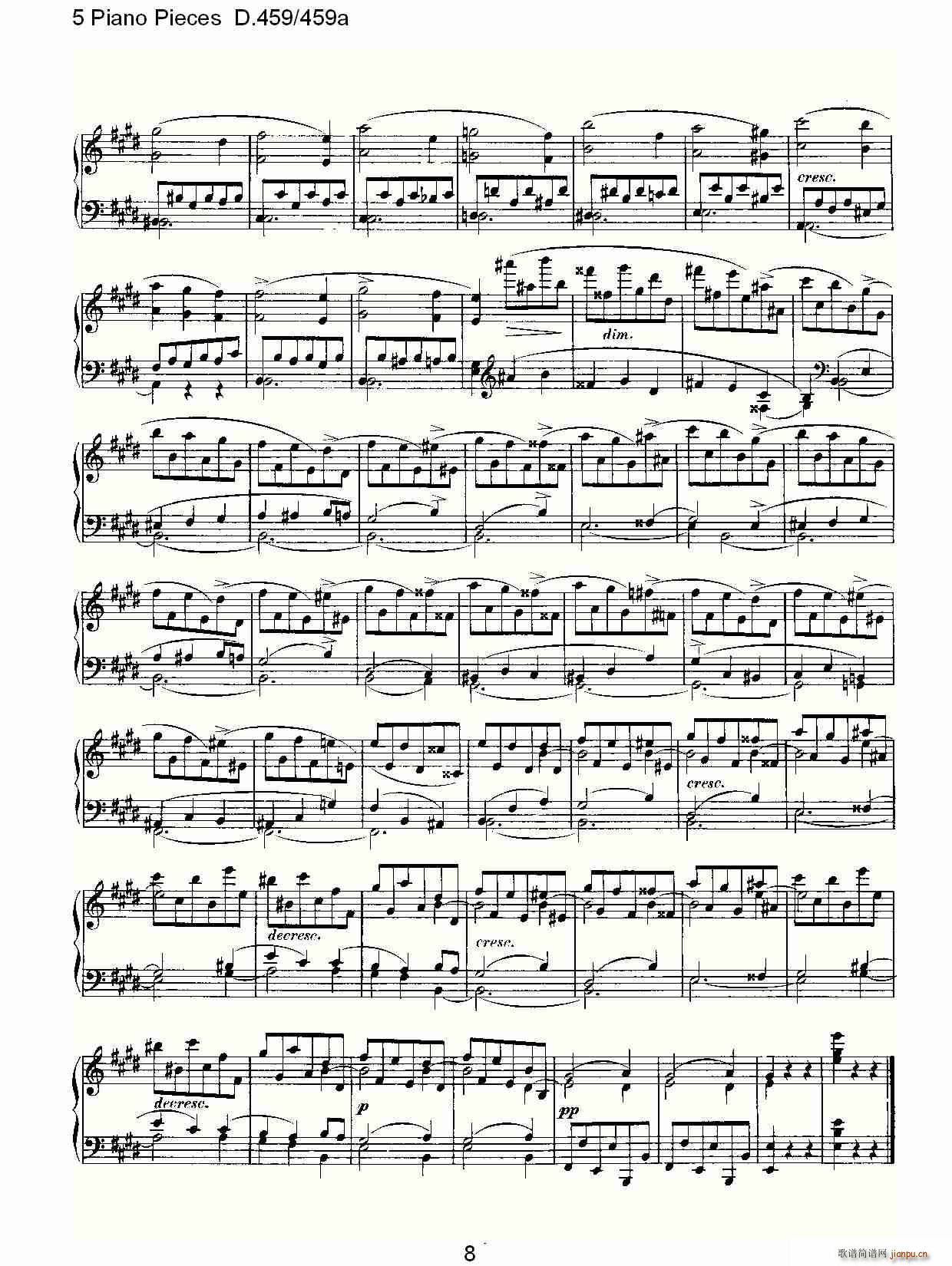 5 Piano Pieces D.459459a(V)8