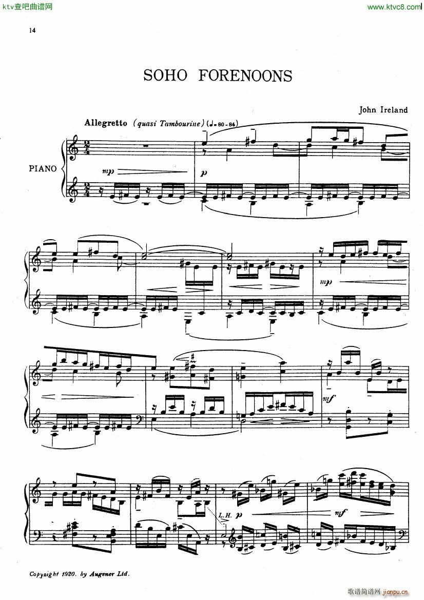 Ireland London Pieces 3 Soho Forenoons 1920(V)1