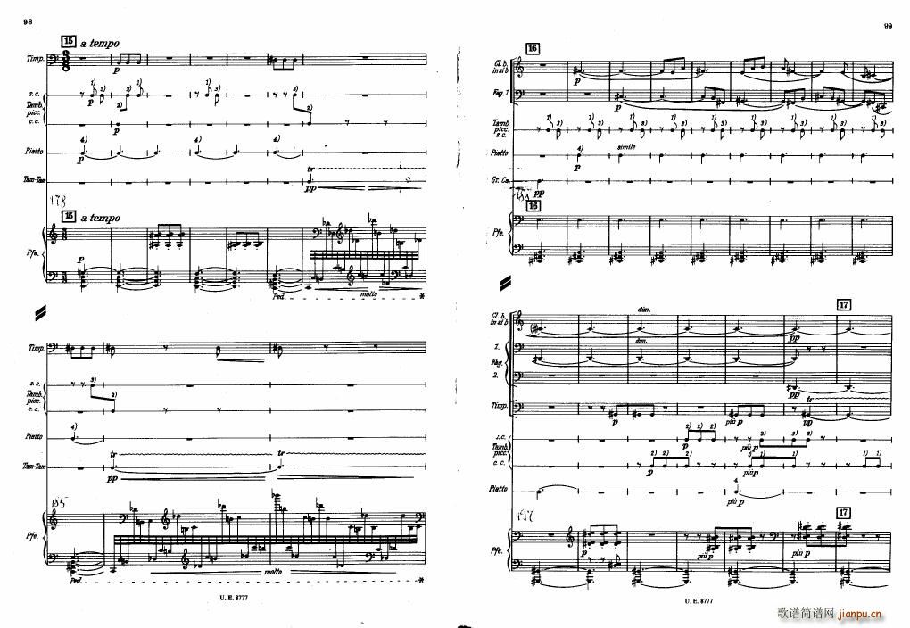 Bartok SZ 83 Piano Concerto No1 Full Score (V)9
