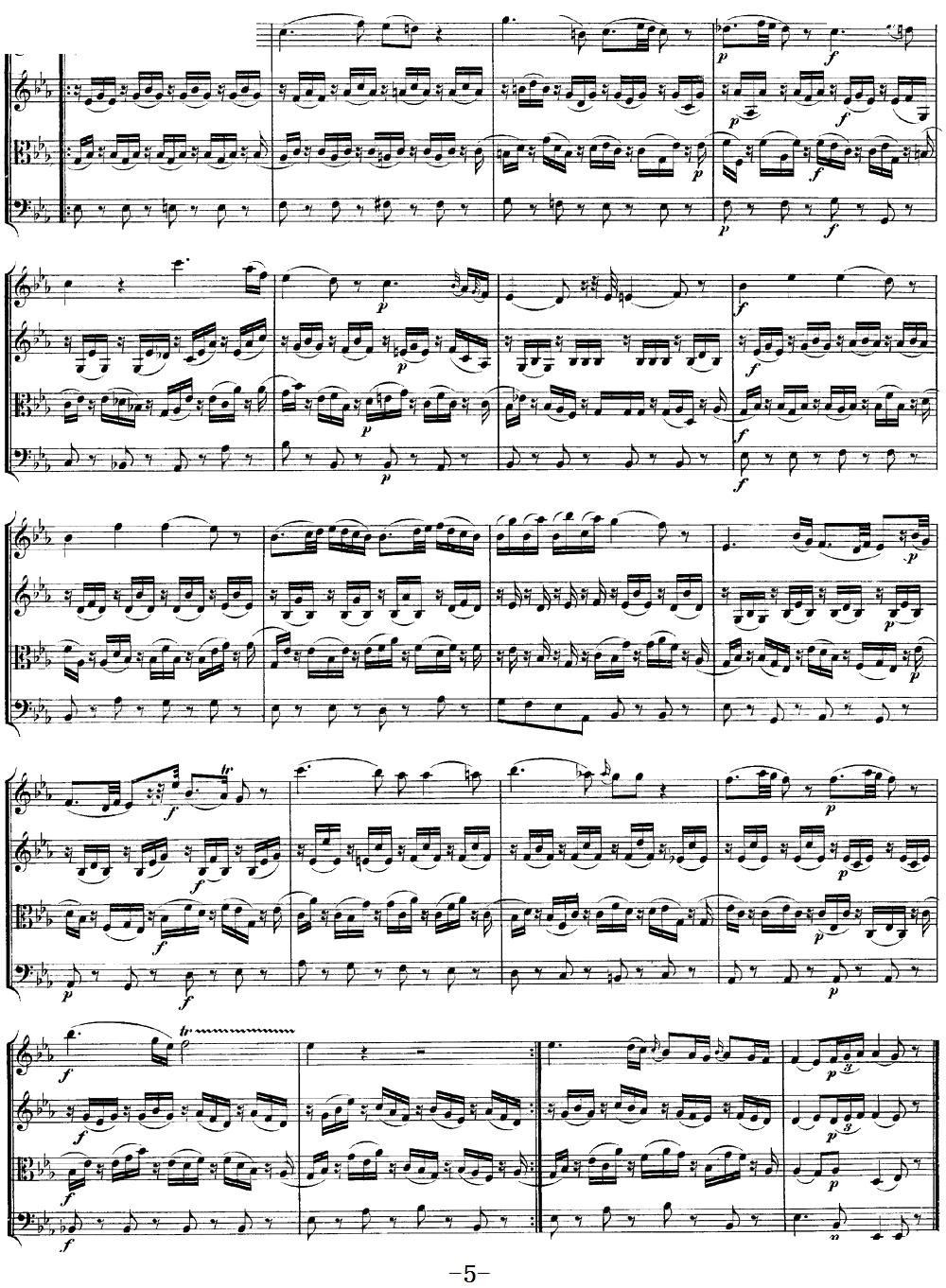 Mozart Quartet No 12 in Bb Major K 172(V)5