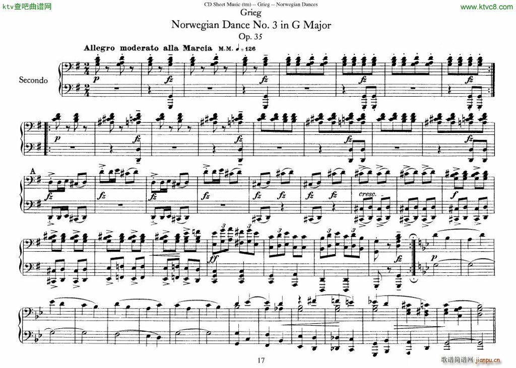 Grieg Norwegian Dance Op 35 1 4 Duet(V)17