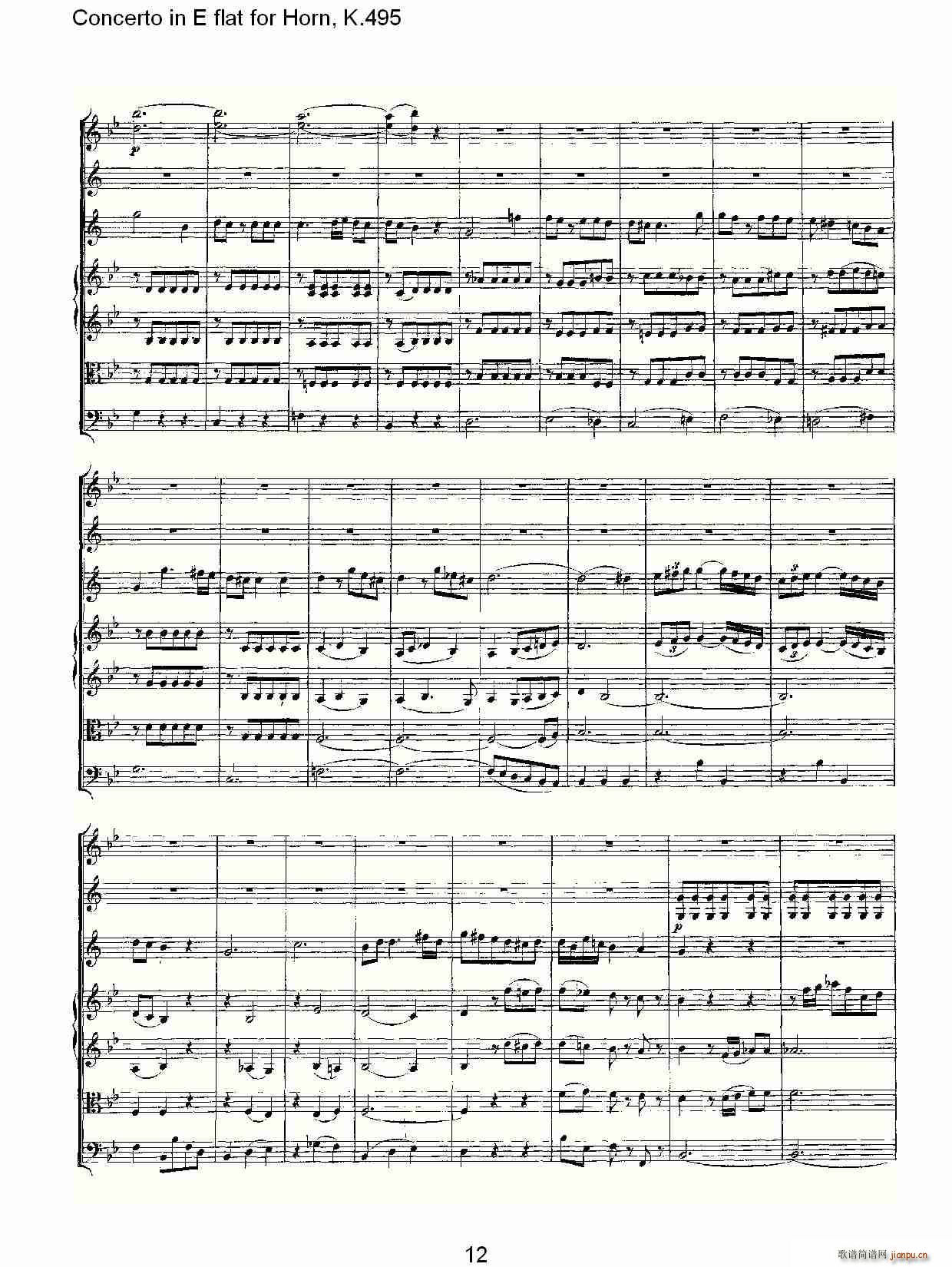 Concerto in E flat for Horn, K.495(ʮּ)12