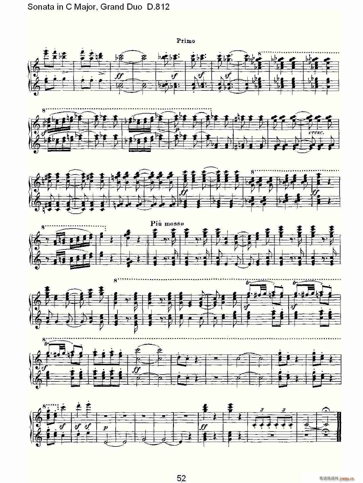 Sonata in C Major, Grand Duo D.812(V)22
