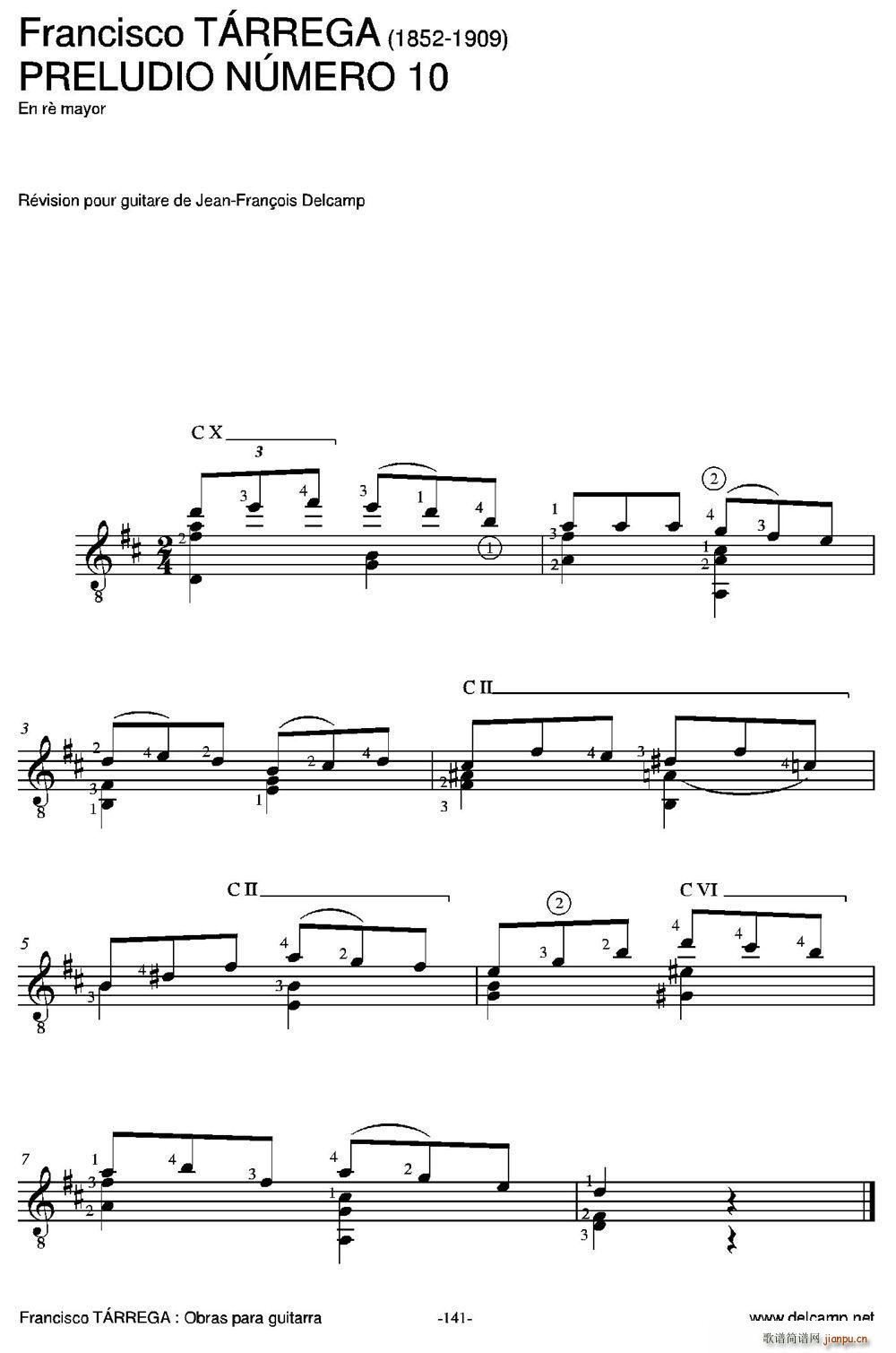 PRELUDIO NUMERO 10 En re mayor ŵ伪(V)1