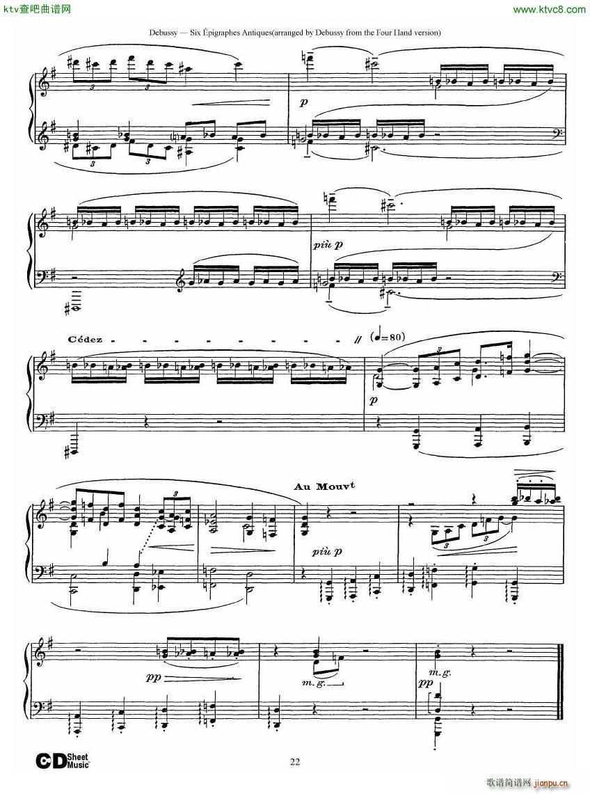 Debussy Sex pigraphes Antique 1 Piano(V)22