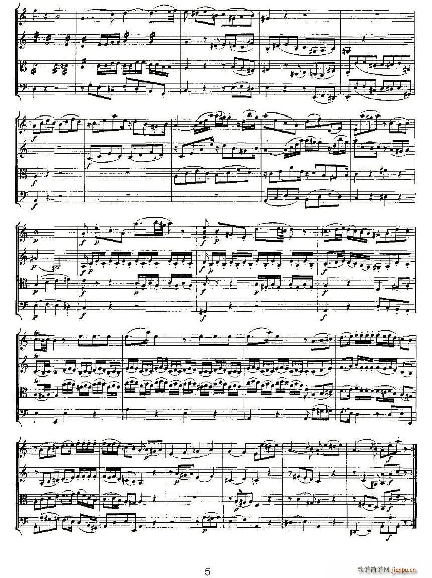Quartet No 5 in F Major K 158 F{(dio)Ҙ(V)5