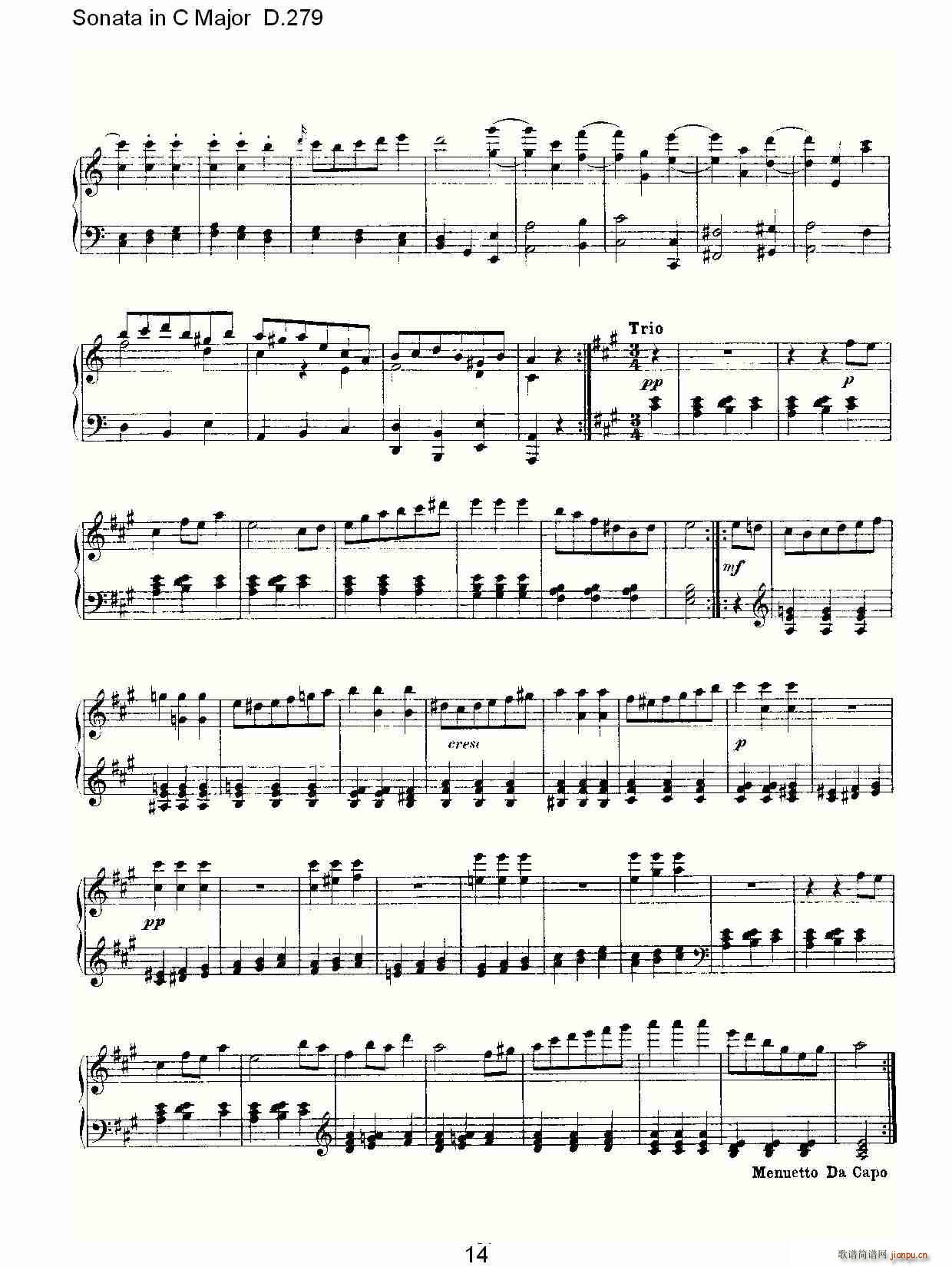 Sonata in C Major D.279(ʮּ)14