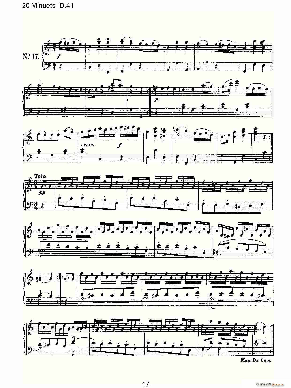 20 Minuets D.41(ʮּ)17