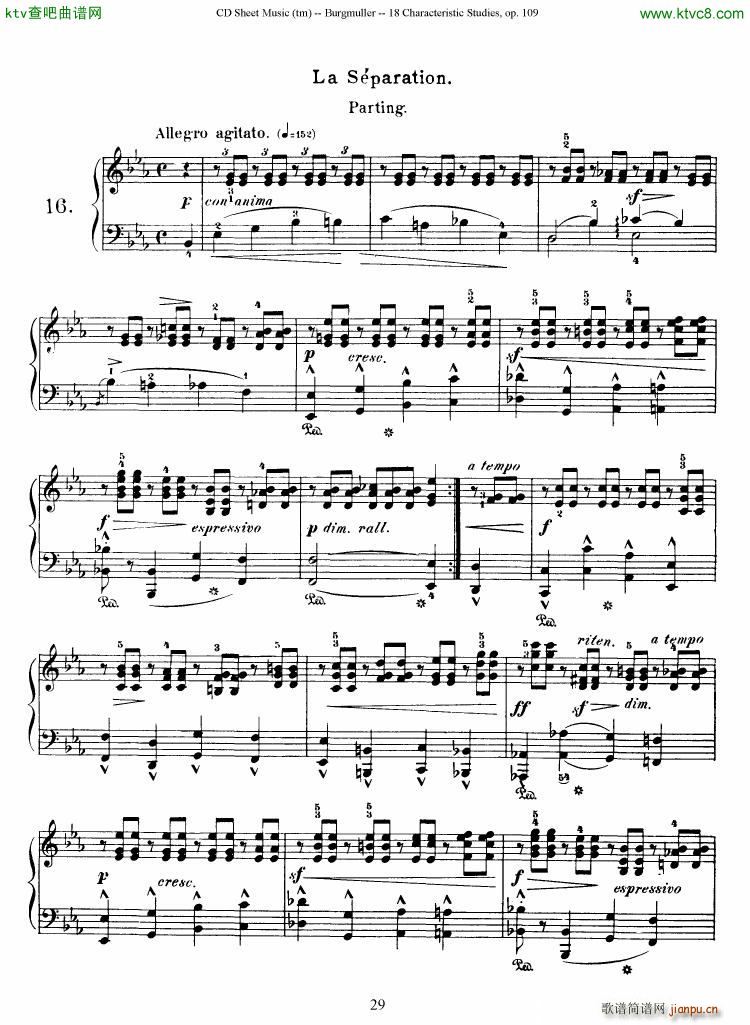 Burgmuller 18 characteristic studies op109(V)29