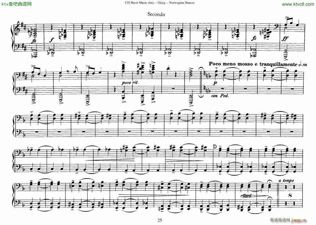 Grieg Norwegian Dance Op 35 1 4 Duet(V)25