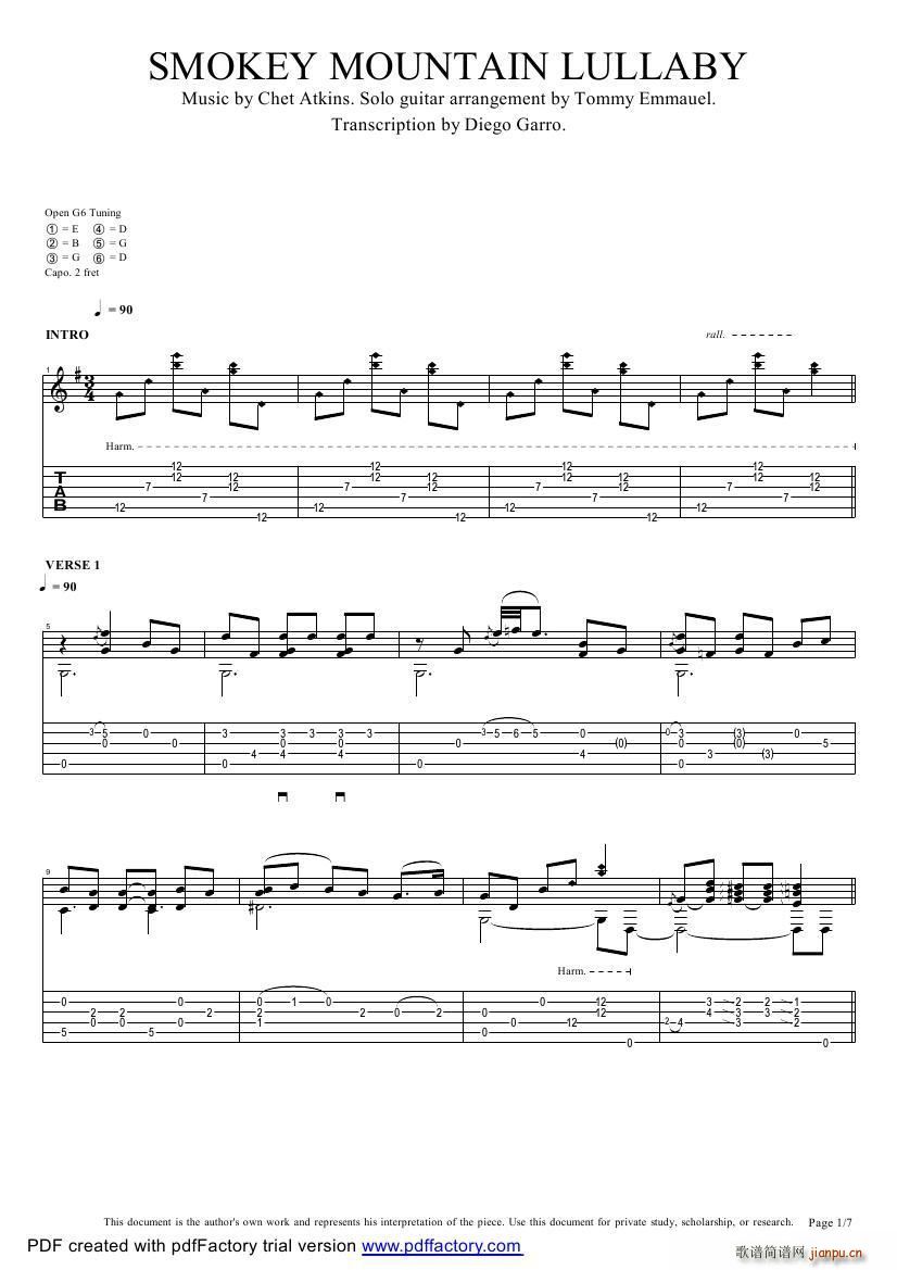tommy emmanuel smokey mountain lullaby ָ(V)1