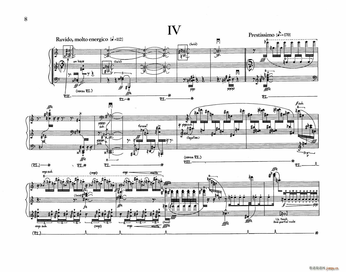 Crumb Five Pieces for Piano(V)6