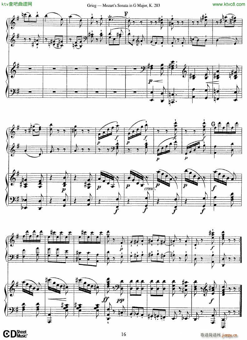Grieg Sonata K 582 Mozart 2nd Piano Grieg(V)16