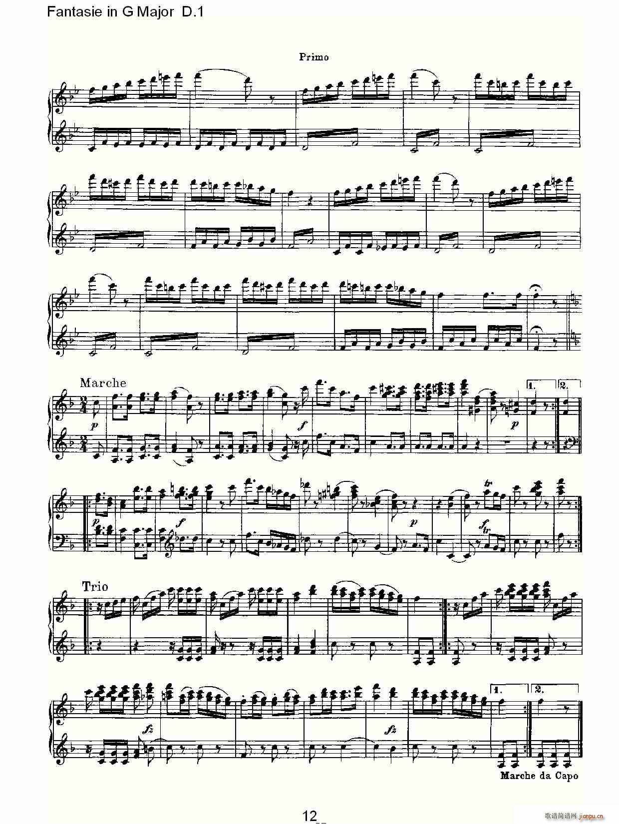 Fantasie in G Major D.1(ʮּ)12